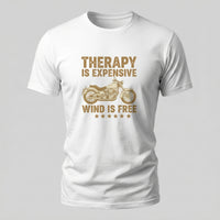Load image into Gallery viewer, Therapy is Expensive motorcycle t-shirt front