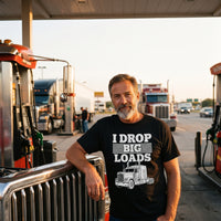 Load image into Gallery viewer, I Drop Big Loads — Trucker Humor Heavyweight T-Shirt