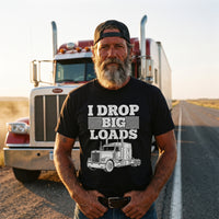 Load image into Gallery viewer, I Drop Big Loads — Trucker Humor Heavyweight T-Shirt