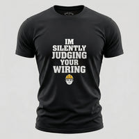 Load image into Gallery viewer, Silently Judging Your Wiring electrician t-shirt front
