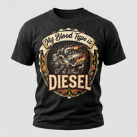 Load image into Gallery viewer, My Blood Type Is Diesel shirt, ghost mannequin product shot