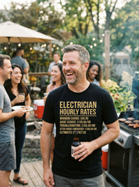 Load image into Gallery viewer, Electrician Hourly Rates | Funny Electrician Shirt | Sarcastic Gift