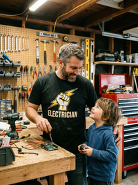 Load image into Gallery viewer, Electrician Superhero Shirt | Trade Pride Gift | Father’s Day Tee